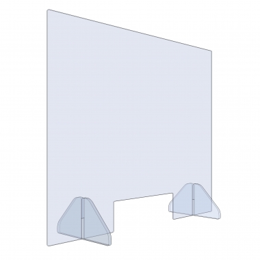 Panou plexiglas protectie casierie cu talpi 67x80 cm